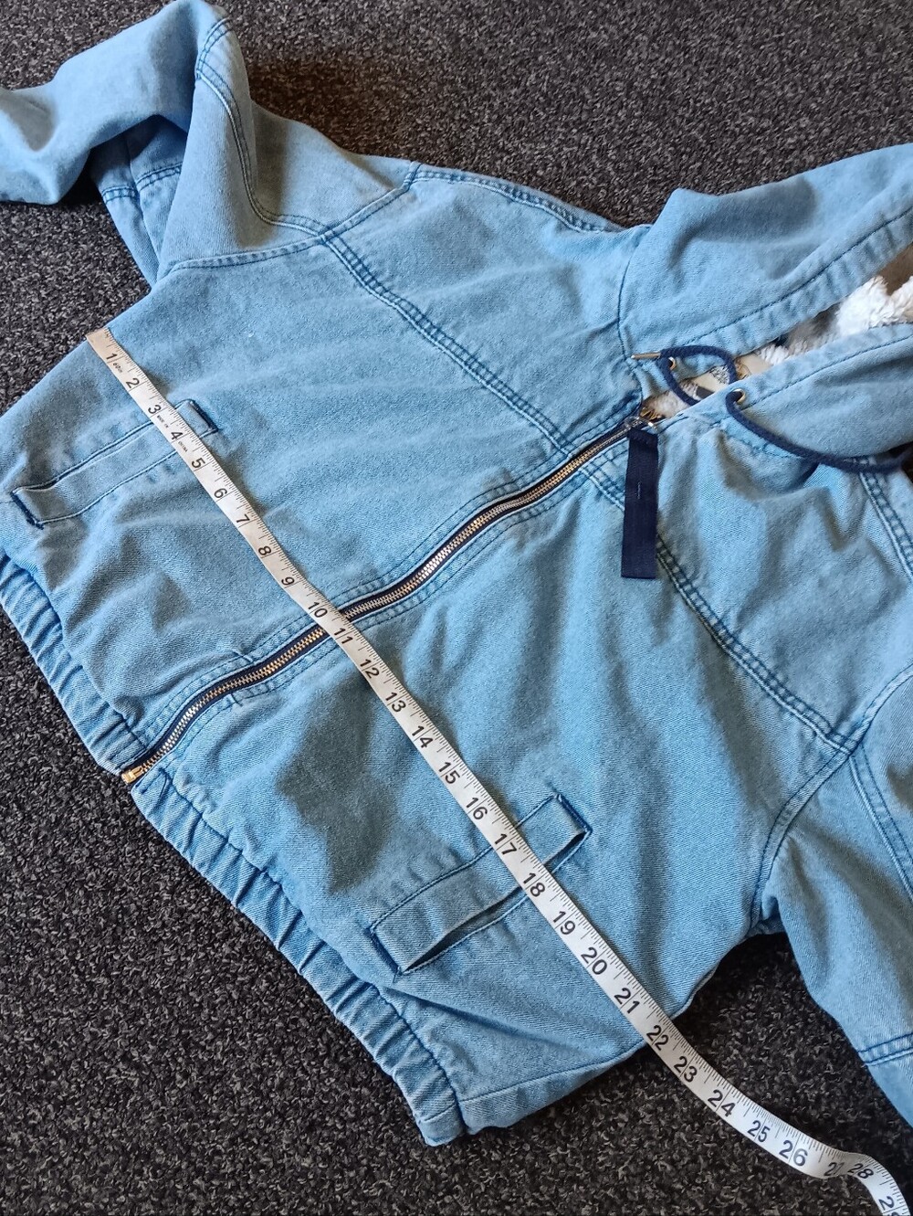 Ashley Vintage Charm Lined Cropped Denim Jacket, Full Zip Womens XL Extra Large - Picture 8 of 10